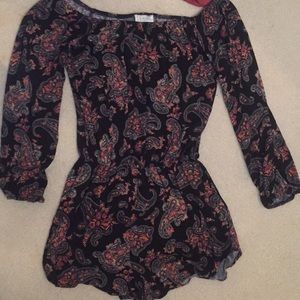 LA Hearts Floral Long Sleeve Romper